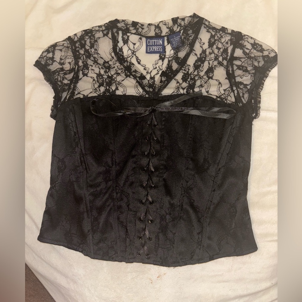 Black Lace Corset Top